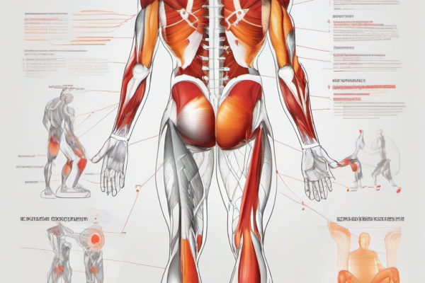 Soulevé de terre jambes tendues — schéma muscles ischio-jambiers fessiers